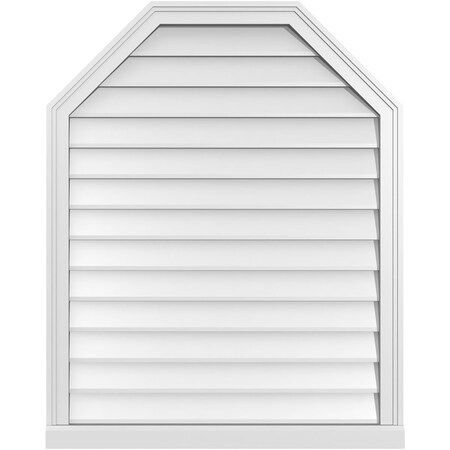 Ekena Millwork Octagonal Top Surface Mount PVC Gable Vent w/ 2"W x 2"P Brickmould Sill Frame, 32"W x 40"H GVPOT32X4003SN